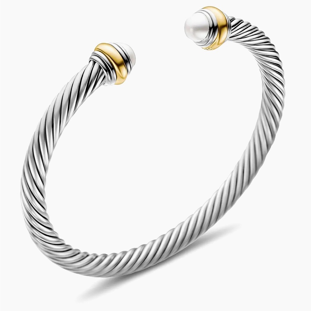 David Yurman Classic Cable Bracelet- 18K Gold, Sterling Silver,Pearl- Small - Picture 9 of 11